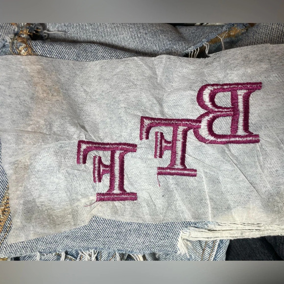 We The Free High Rise Button Fly “BFF” Embroidered Denim Skirt size 25 NWT - Picture 9 of 9